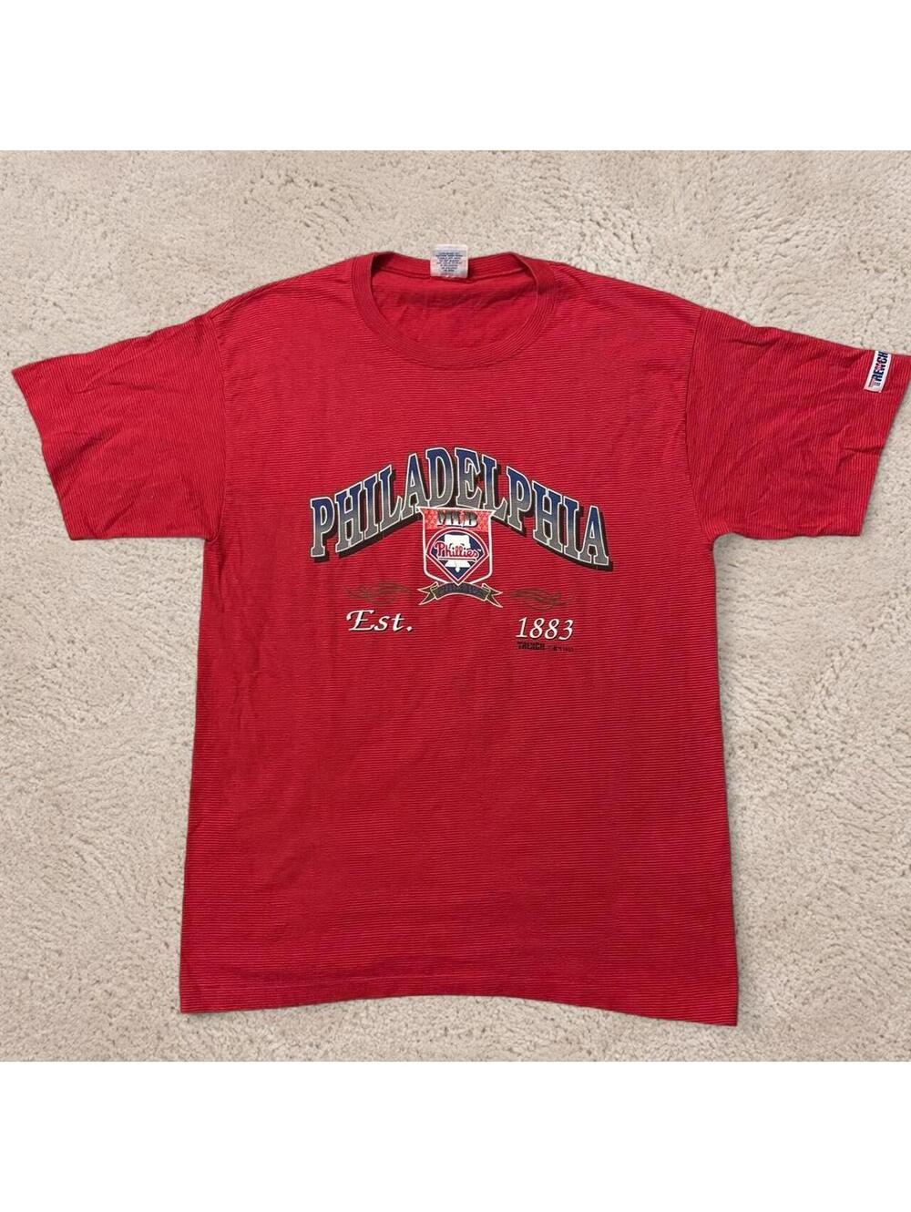 Mens Vintage 90s Trench Philadelphia Phillies Tee Size L